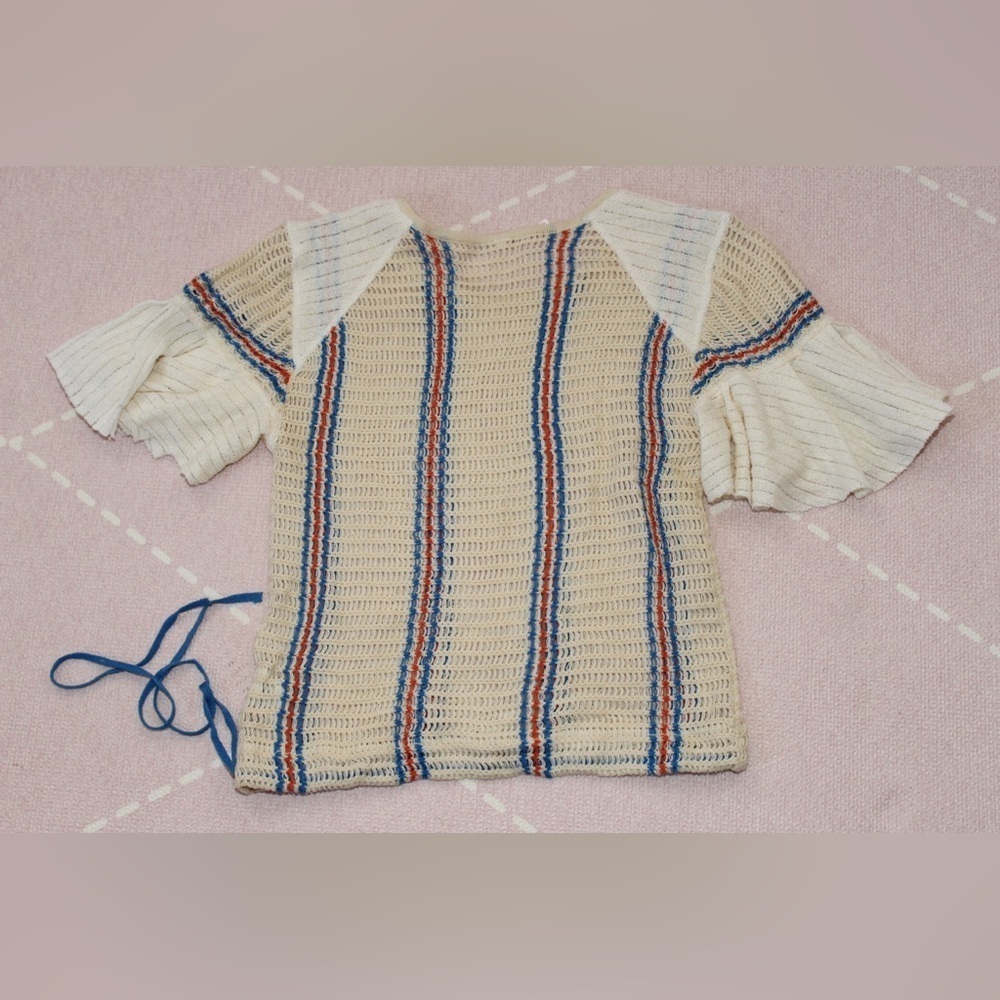 FREE PEOPLE Babes Only Open Knit Top Juniors XS - Picture 4 of 5